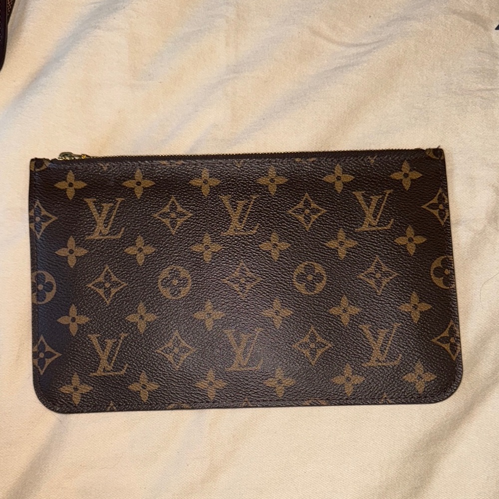Louis Vuitton Brown and Gold Monogram Pouch